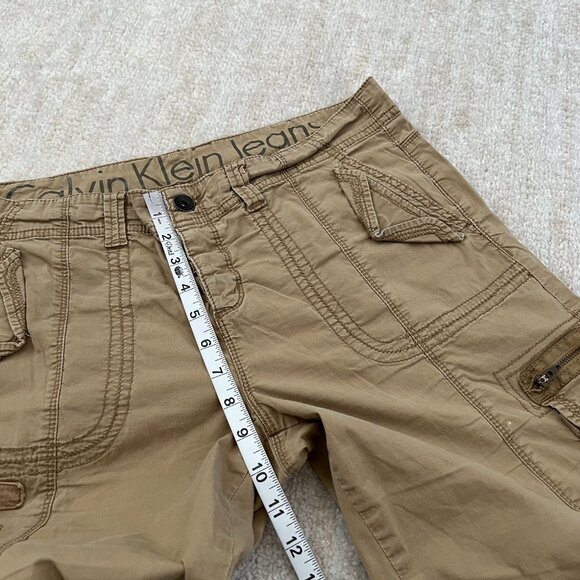 3 for $6 Calvin Klein Jeans Tan Crop Cargo Pants - Picture 7 of 12
